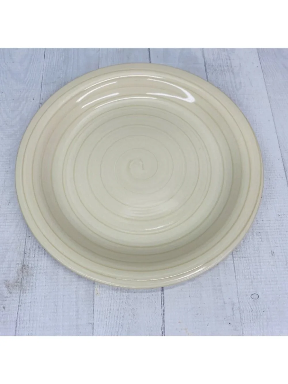 Citrus Grove BEIGE SANDSTONE SWIRL Hand Paint Stoneware Dinner Plates Set Of 4